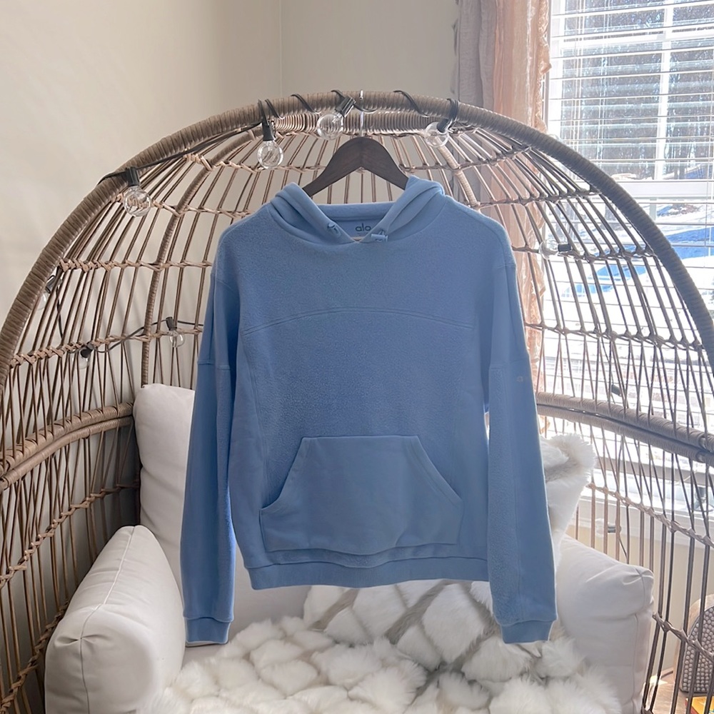 Alo blue size small fleece and cotton hoodie